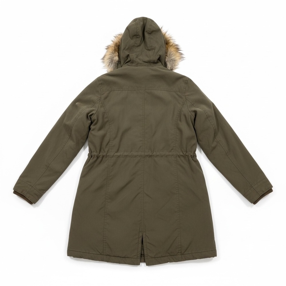 Rachel Rachel Roy Womens Olive Green Faux Fur Hooded Parka Jacket XS - Picture 2 of 13